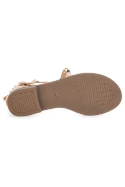Sandali Flat alla Schiava Oro Rosa Con Inserti Metallici Me & Me 1531