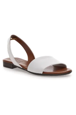 Sandali Flat Bianchi Con Sottopiede In Pelle Pittarello Look 225140