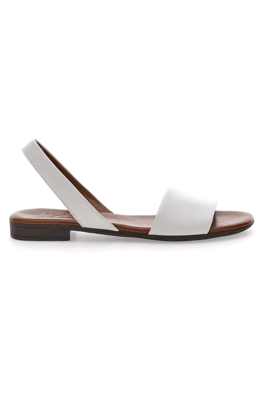 Sandali Flat Bianchi Con Sottopiede In Pelle Pittarello Look 225140