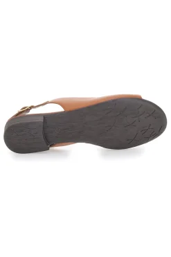 Sandali Flat Brandy In Vera Pelle Pittarello Look 225110