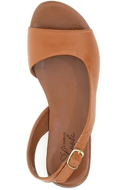 Sandali Flat Brandy In Vera Pelle Pittarello Look 225110