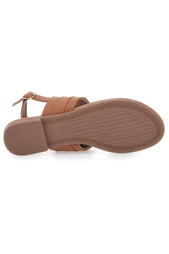 Sandali flat marroni con fascetta sottile MON DIEU PREA446