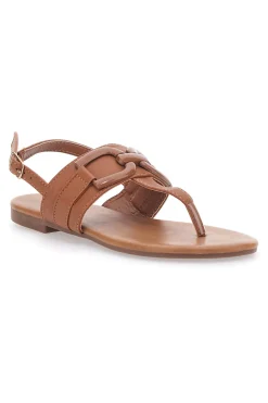 Sandali flat marroni con fascetta sottile MON DIEU PREA446