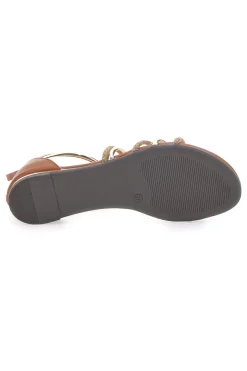 Sandali flat marroni con listini dorati CAFÉ COST W4