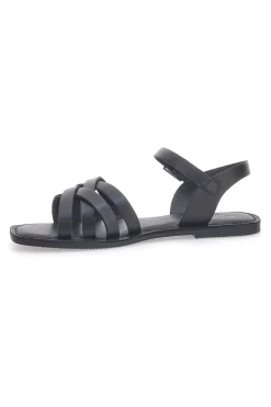 Sandali flat neri con fasce incrociate e cinturino alla caviglia PITTARELLO SUN A99311101