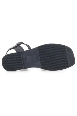 Sandali flat neri con fasce incrociate e cinturino alla caviglia PITTARELLO SUN A99311101