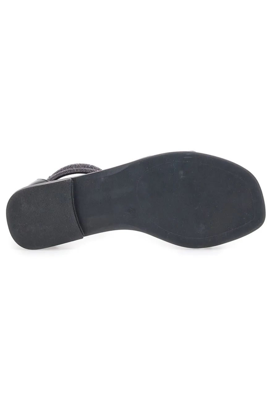 Sandali Flat Neri Con Strass Cafe' Cost 271