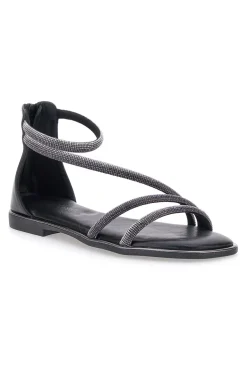 Sandali Flat Neri Con Strass Cafe' Cost 271