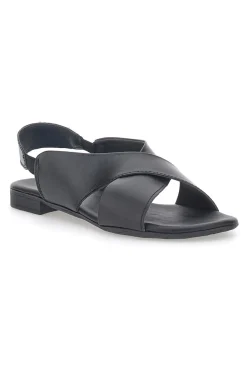 Sandali Flat Neri In Vera Pelle Pittarello Look 225435
