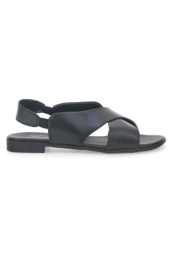 Sandali Flat Neri In Vera Pelle Pittarello Look 225435