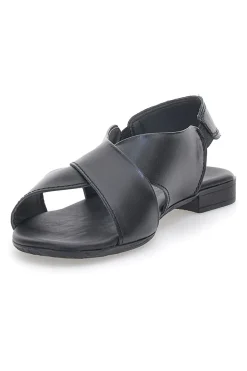 Sandali Flat Neri In Vera Pelle Pittarello Look 225435