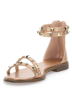 Sandali Flat Oro Rosa Con Borchie Me & Me 2535