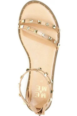 Sandali Flat Oro Rosa Con Borchie Me & Me 2535