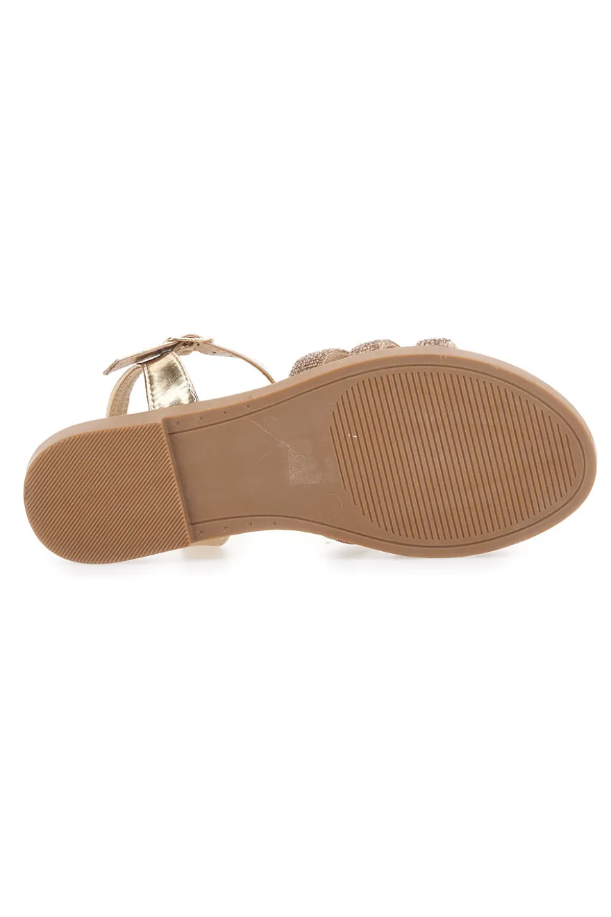 Sandali Flat Platino con Glitter THE FIRST CHIC PREA488