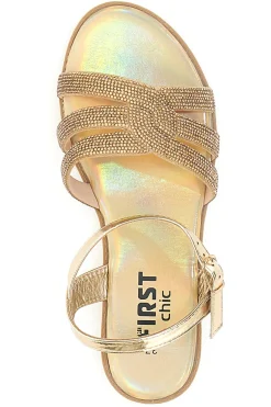Sandali Flat Platino con Glitter THE FIRST CHIC PREA488