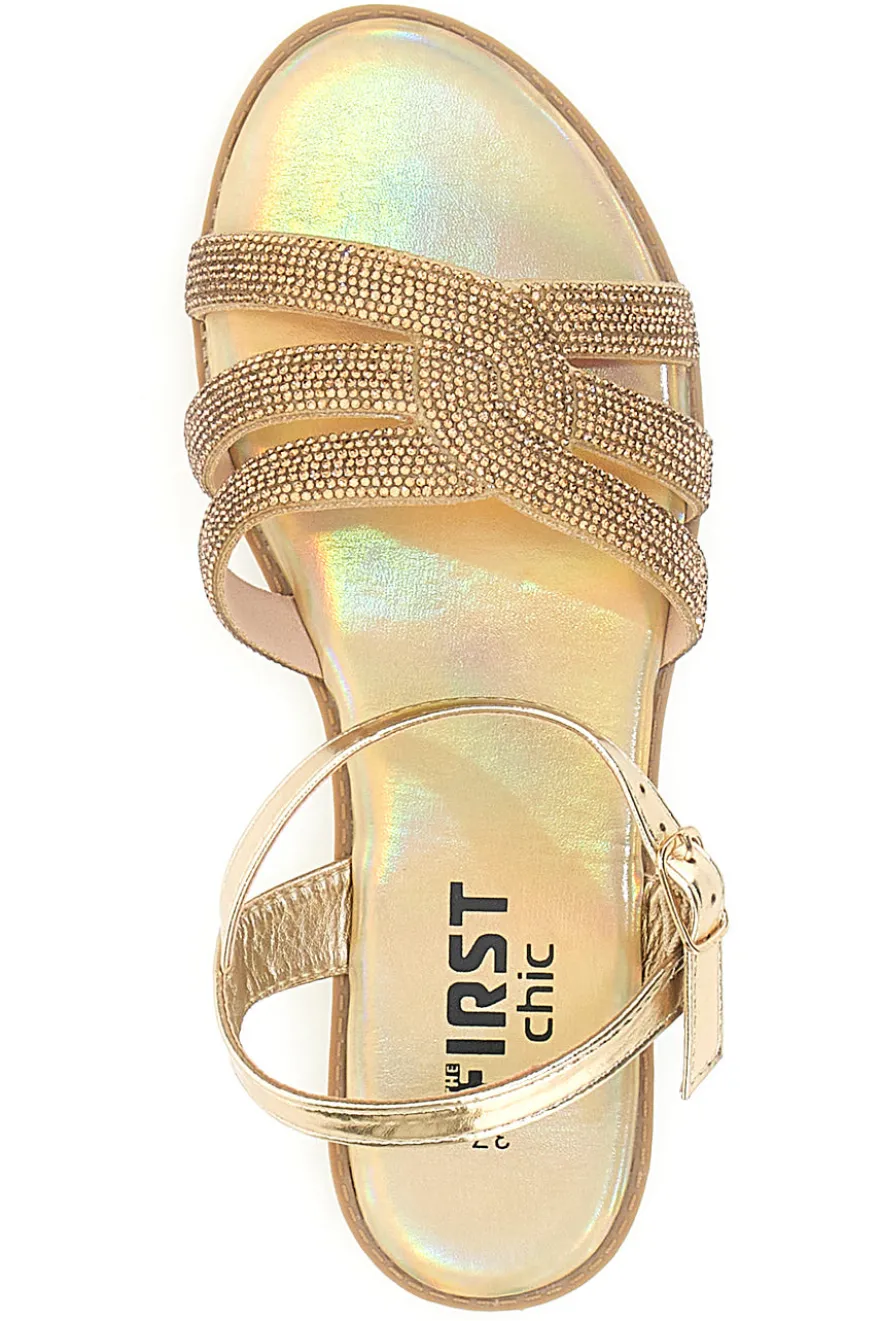 Sandali Flat Platino con Glitter THE FIRST CHIC PREA488