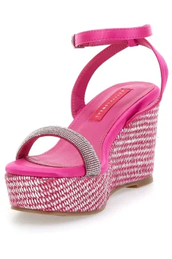 Sandali Fuxia Con Cinturino e Zeppa 10 cm Bettyflowers 1402