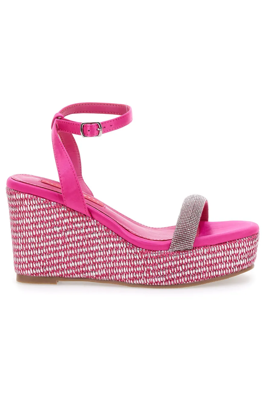 Sandali Fuxia Con Cinturino e Zeppa 10 cm Bettyflowers 1402