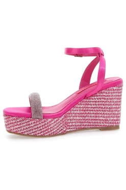 Sandali Fuxia Con Cinturino e Zeppa 10 cm Bettyflowers 1402