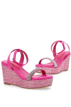 Sandali Fuxia Con Cinturino e Zeppa 10 cm Bettyflowers 1402