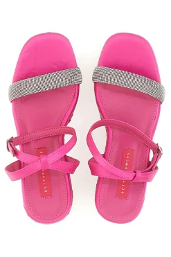 Sandali Fuxia Con Cinturino e Zeppa 10 cm Bettyflowers 1402