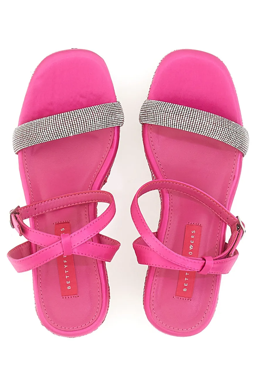 Sandali Fuxia Con Cinturino e Zeppa 10 cm Bettyflowers 1402