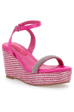 Sandali Fuxia Con Cinturino e Zeppa 10 cm Bettyflowers 1402
