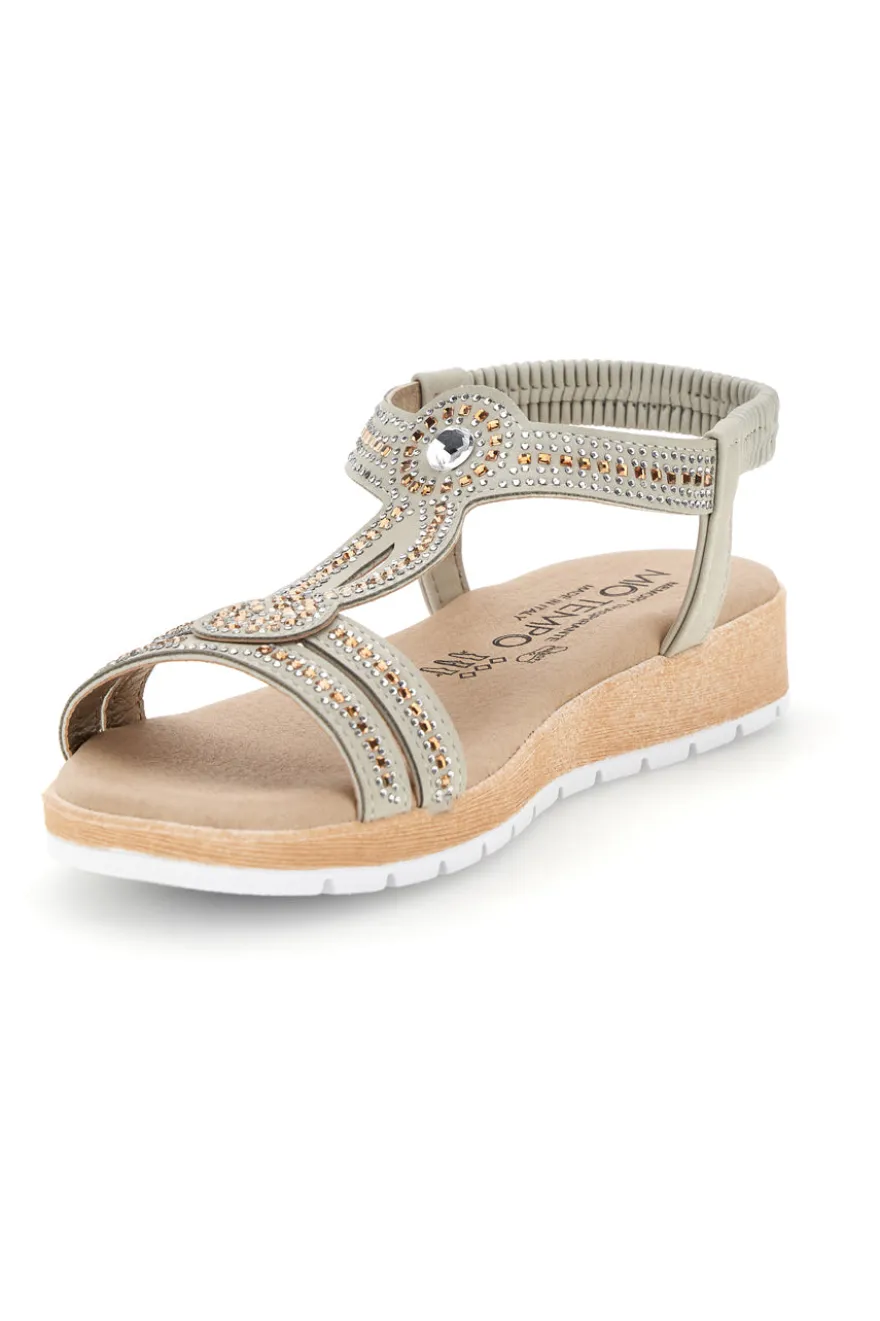 Sandali ghiaccio con strass Mio tempo LR263702