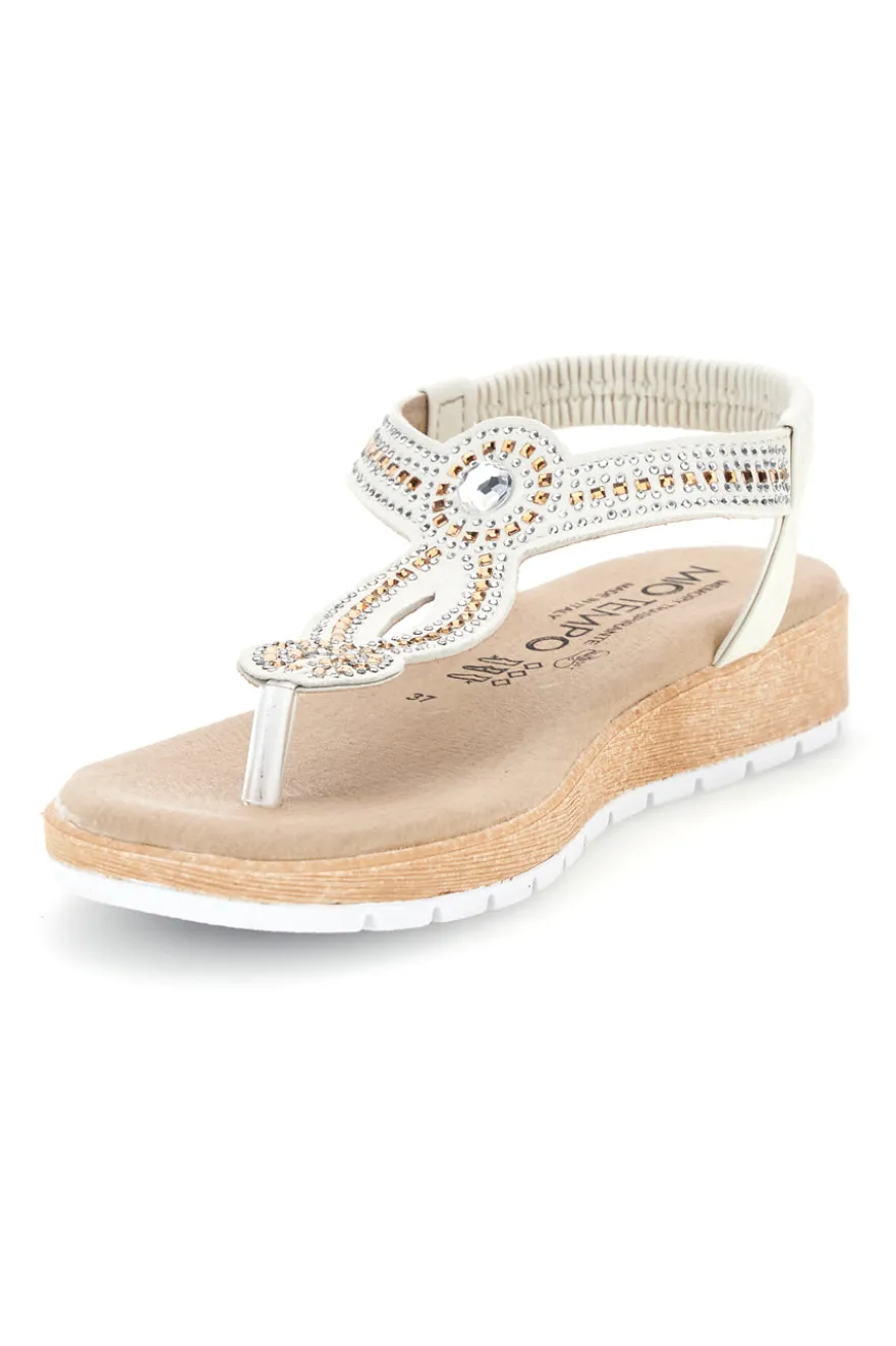 Sandali ghiaccio infradito con strass Mio tempo LR263703