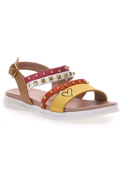 Sandali Gialli e Rossi Con Borchie Sweet Years 8363
