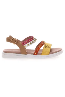 Sandali Gialli e Rossi Con Borchie Sweet Years 8363