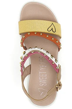 Sandali Gialli e Rossi Con Borchie Sweet Years 8363
