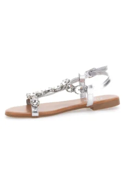 Sandali gioiello argento con maxi strass The First Chic PREA483