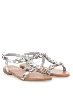 Sandali gioiello argento con maxi strass The First Chic PREA483