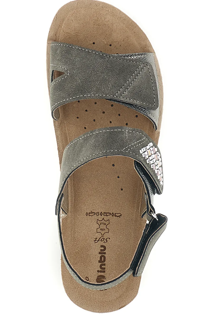 Sandali grigi con plantare anatomico Inblu 66 FC