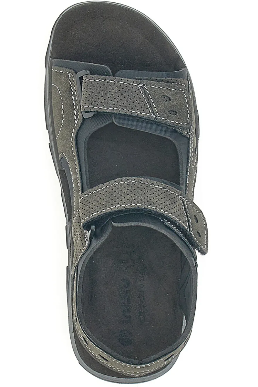 Sandali Grigi Con Strappi e Plantare In Pelle Inblu 08 To