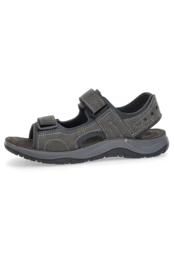 Sandali Grigi Con Strappi e Plantare In Pelle Inblu 08 To