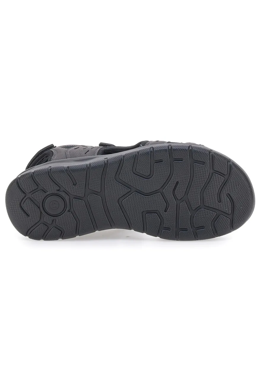 Sandali Grigi Con Strappi in Velcro Johes Land 3104