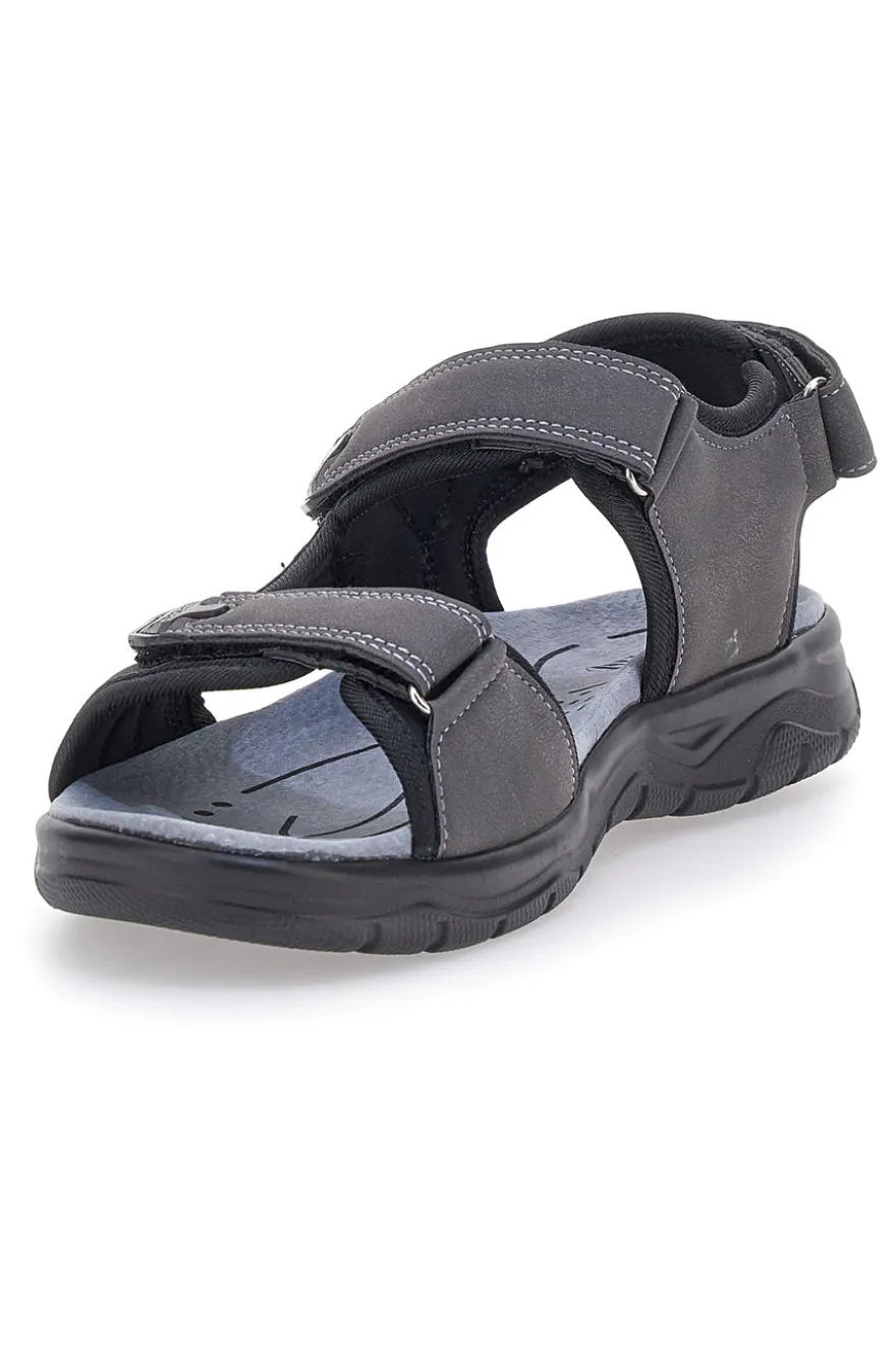 Sandali Grigi Con Strappi in Velcro Johes Land 3104