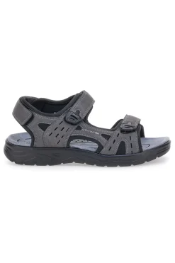 Sandali Grigi Con Strappi in Velcro Johes Land 3104
