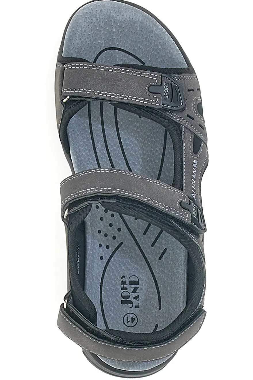 Sandali Grigi Con Strappi in Velcro Johes Land 3104