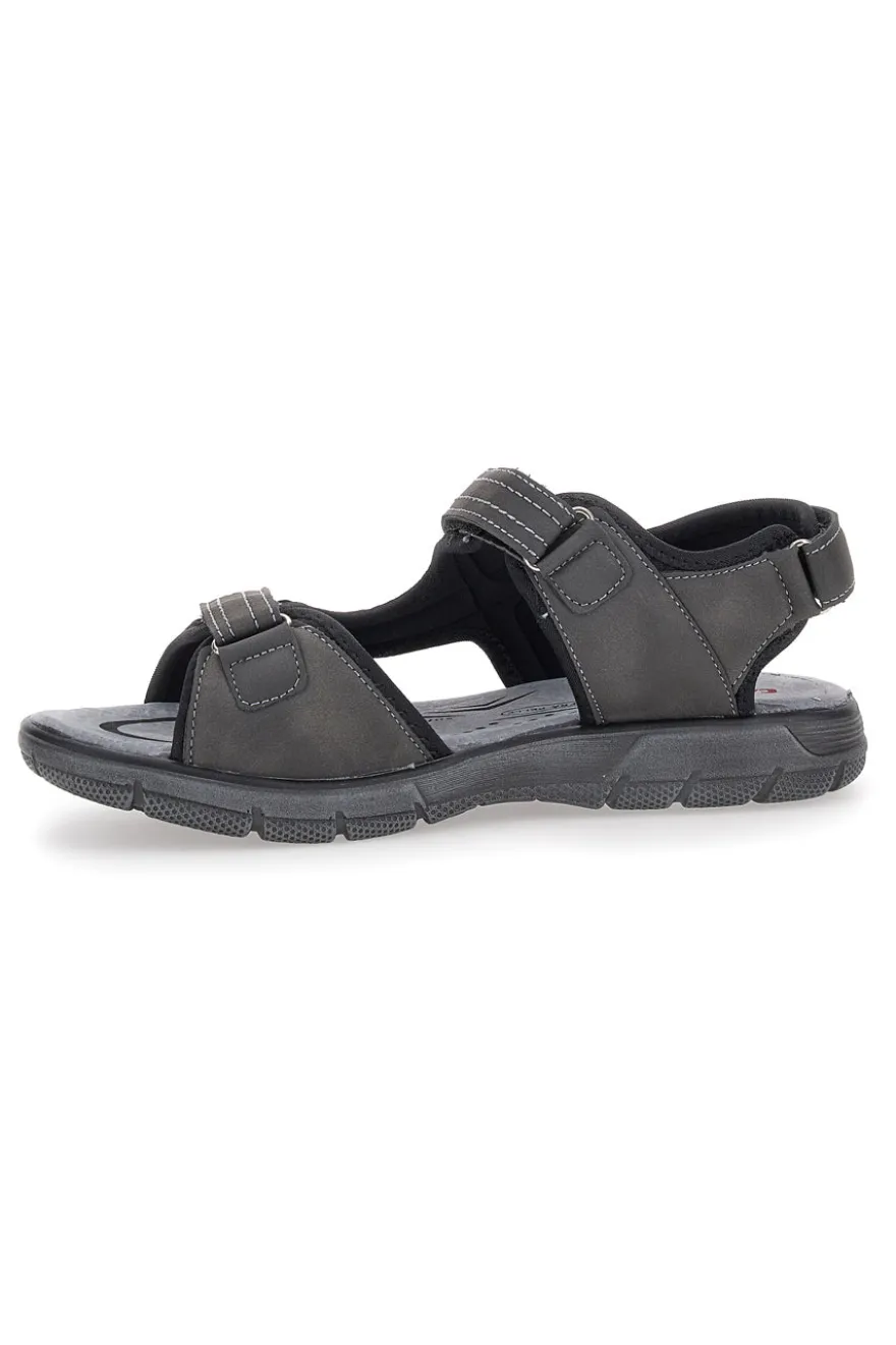 Sandali Grigi Con Strappi in Velcro Canguro 1015