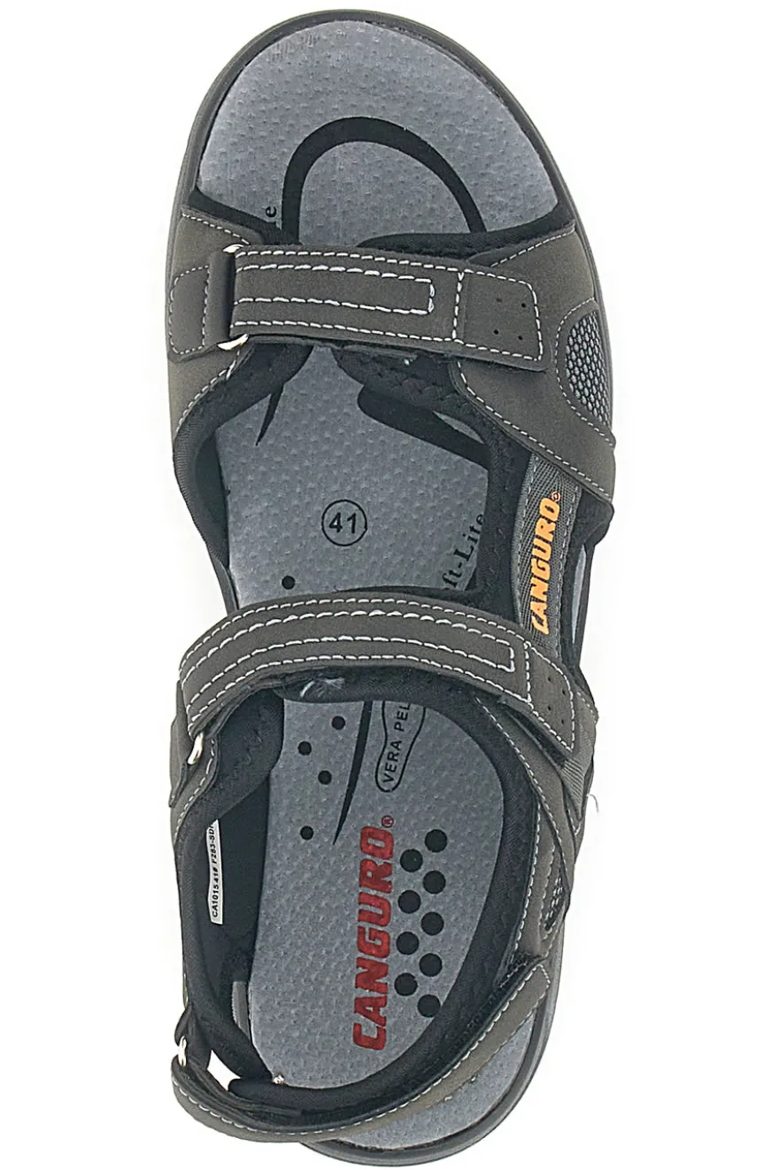 Sandali Grigi Con Strappi in Velcro Canguro 1015