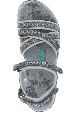 Sandali Grigi Con Strappi In Velcro Overland 22066