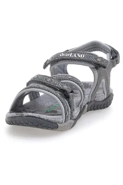 Sandali Grigi Con Strappi In Velcro Overland 22066