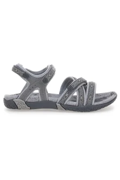 Sandali Grigi Con Strappi In Velcro Overland 22066