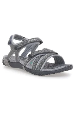 Sandali Grigi Con Strappi In Velcro Overland 22066