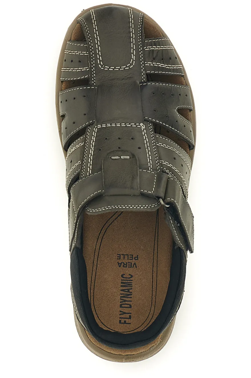 Sandali grigi con strappo in velcro Fly dinamic FD29