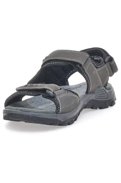 Sandali Grigi In Vera Pelle con Strappo in Velcro Fly Dynamic FD11