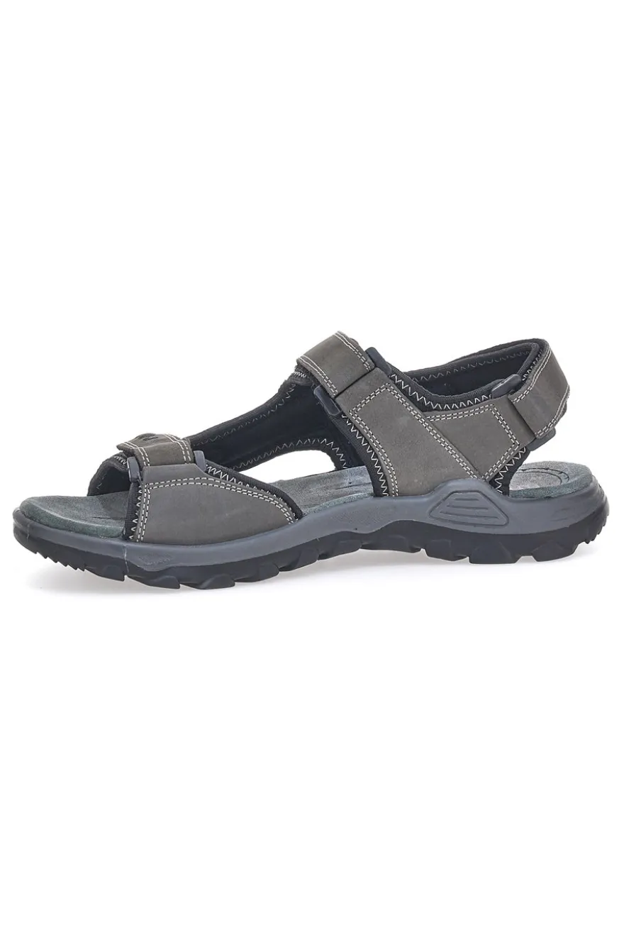 Sandali Grigi In Vera Pelle con Strappo in Velcro Fly Dynamic FD11